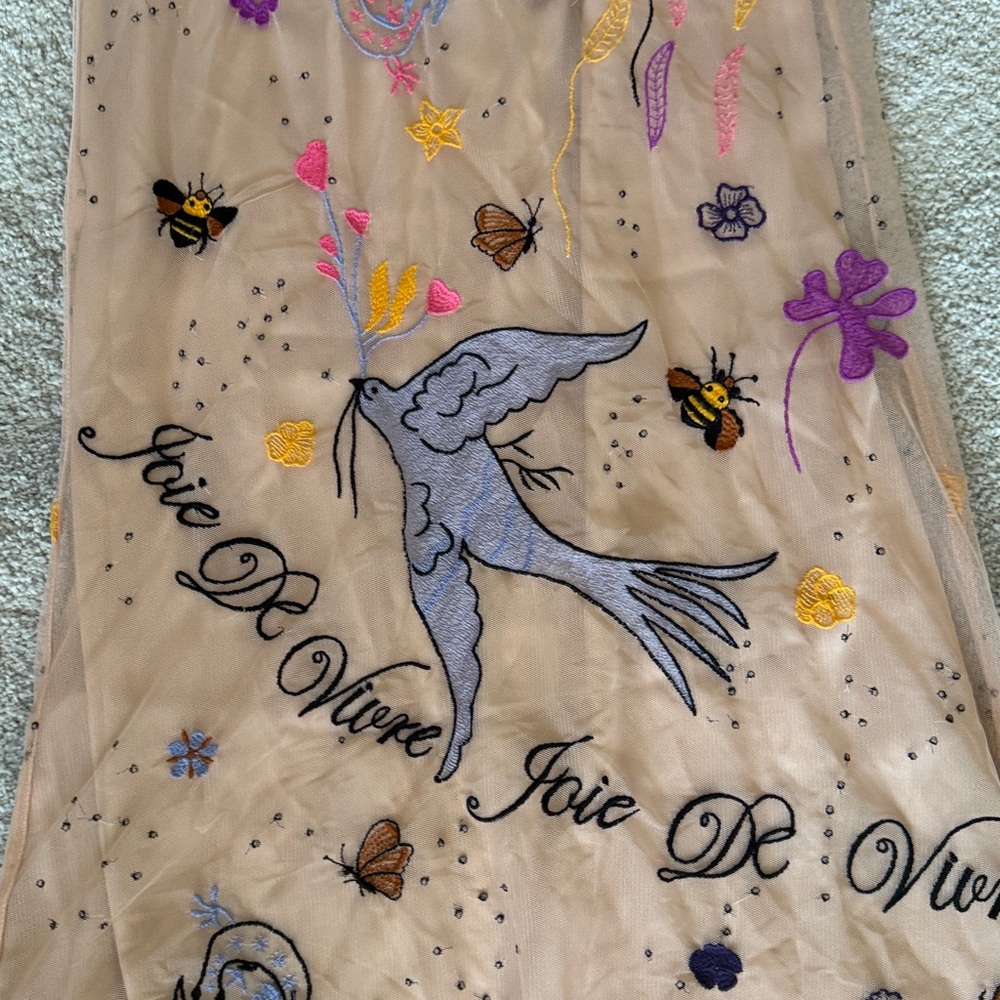 Anthropologie Beige Maxi Skirt with Embroidery - Picture 2 of 3